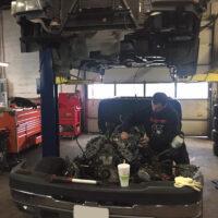 Car being repaired